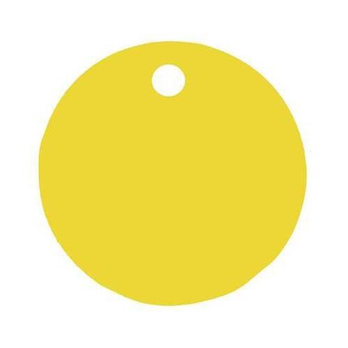 C.H.Hanson® 43080 Blank Tag, 1 in Height, 3 in Width, Aluminum, Yellow, Round Shape, 1/8 in Hole