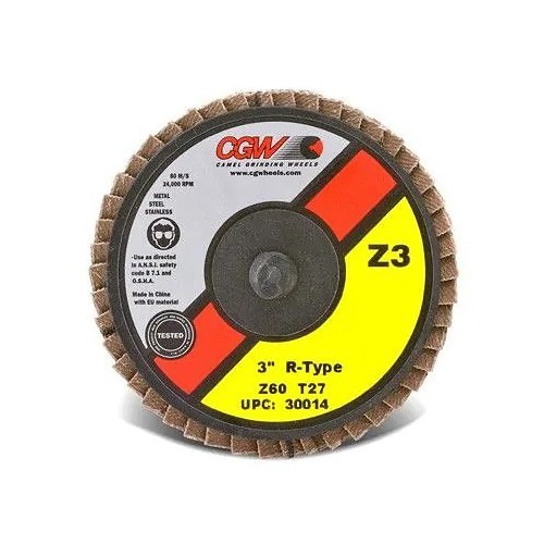 CGW® 30001 Flap Disc, 2 in Disc Dia, 36 Grit, Medium Grade, Zirconia Alumina Abrasive, Roll-On Disc