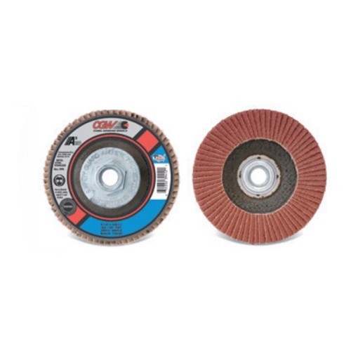 CGW® 39430 Flap Disc, 4-1/2 in Disc Dia, 5/8 -11 in Center Hole, 24 Grit, Aluminum Oxide Abrasive, Type 29 Disc