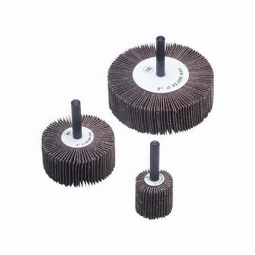 CGW® 39921 Coated Abrasive Flap Wheel, 1-1/2 in Wheel Dia, 1 in Face Width, 1/4 in Shank Dia, 60 Grit, Coarse Grade, Aluminum Oxide Abrasive