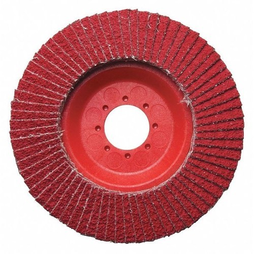 CGW® 42944 Flap Disc, 4-1/2 in Disc Dia, 7/8 in Center Hole, 60 Grit, Medium Grade, Ceramic Grain Abrasive, Compact Trimmable Disc