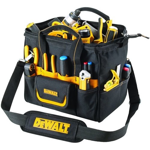 CLC® 706485 Tool Bag, Tradesman, Polyester/Ballistic Poly, Black/Yellow