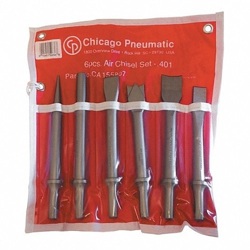 CP CA155807 Chisel Set, Air Hammer, Straight Shank, High Speed Steel, Bright