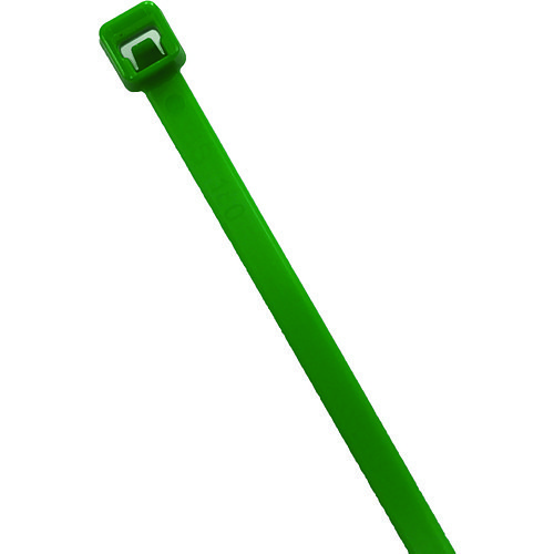 Cable Tie, 11 in Length, Green, 50 lb Tensile