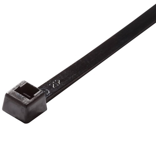 Cable Tie, 17.7 in Length, 0.3 in Width, 0.07 in Thickness, Nylon 6.6, UV Black