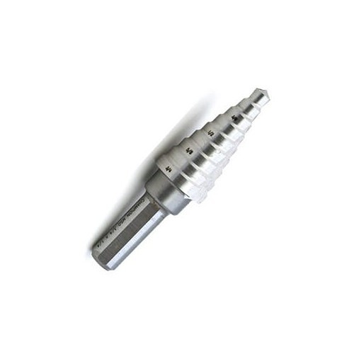 Champion® MSD 1/2 X 3/16 Step Drill Bit, 3/16 in Minimum Hole Dia, 1/2 in Maximum Hole Dia, 6 Steps, High Speed Steel