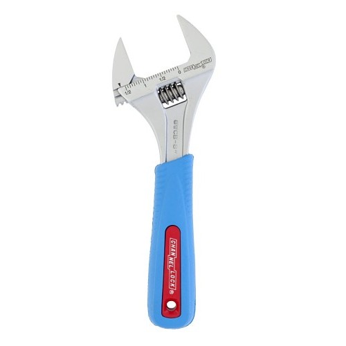 Channellock® Channellock® 8WCB-BULK Adjustable Wrench, 1.54 in Wrench Opening, 8 in Overall Length, Yes Tether Ready, Yes Measurement Scale Included, Vanadium Steel, Chrome Plated