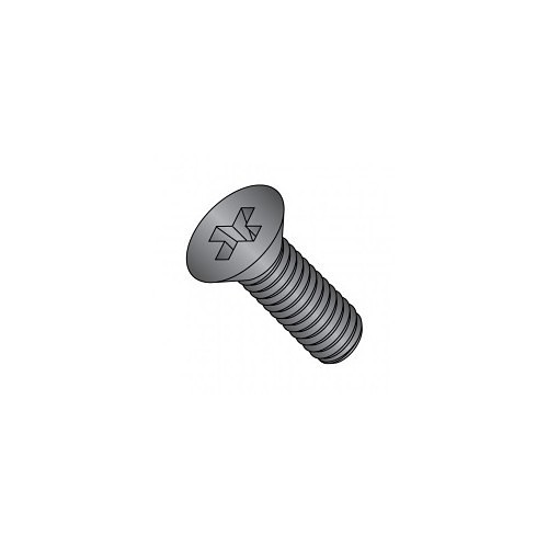 Machine Screw, Imperial, #4-40 Diameter - Thread Size, 5/16 in Overall Length, Steel, Flat Head, Black Oxide Finish, Phillips Drive