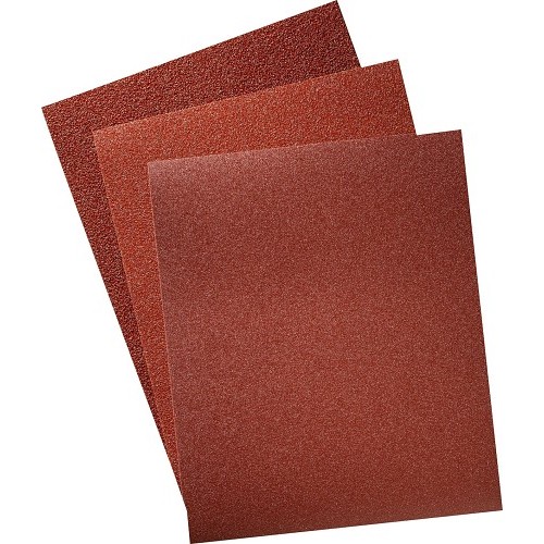 All Purpose Sandpaper Sheet, 11 in Length, 9 in Width, Aluminum Oxide, Brown