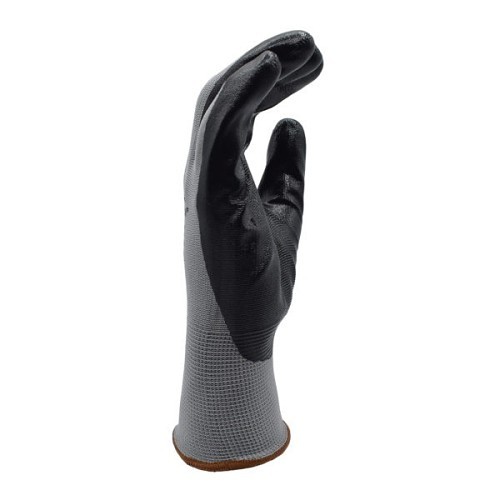 Cordova 6894M Machine Knit Gloves, Medium, #8, 13 ga Gray Polyester Shell, White/Black, Nitrile