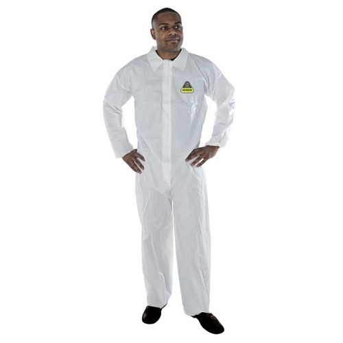 Cordova DEFENDER™ CPE5XL Microporous Coverall, Medium-5X-Large, White, Polypropylene