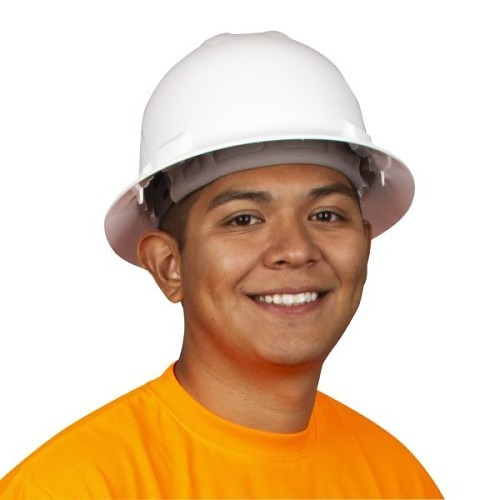 Cordova Duo Safety™ H36R1 Hard Hat, Polyethylene, 6 Point Ratchet Suspension, White