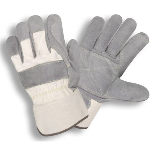 Cordova Safety Products 1051XL Work Gloves, Gunn Cut, X-Large, #10, Leather Palm, Split Cowhide Leather, White, Safety Cuff Cuff, Resists: Abrasion