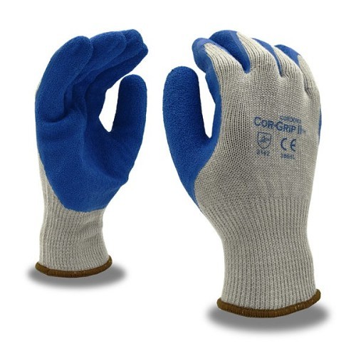 Cordova Safety Products COR-GRIP™ 3896S Machine Knit Gloves, Small, #7, Spun Polyester, Gray, Latex, Resists: Abrasion, Puncture