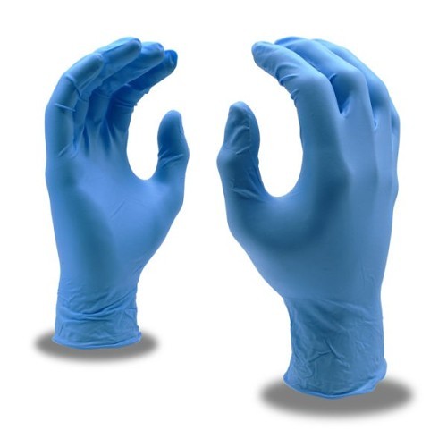 Cordova Safety Products 4095TL Disposable Gloves, Large, #9, Nitrile Foam, Blue, 9.6 in Length, Powder-Free Powder Style, 4 mil Thickness, Nitrile Foam Palm