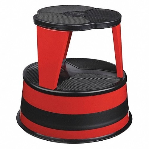 Cramer 1001-43 Round Stool, 14-1/2 in Overall Height, 350 lb Load, Steel, 2 Steps, 14-1/4 in Top Step Height