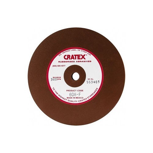 Cratex 608F Surface Grinding Wheel, 6 in Wheel Dia, 1/2 in Wheel Thickness, 1/2 in Center Hole, Fine Grade, Silicon Carbide Abrasive