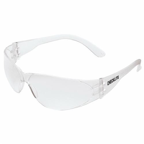 MCR Safety CL110 Checklite® Value Safety Glass, Duramass® Hard Coat, Clear Lens, Wrap Around Frame, Clear, Polycarbonate Frame, Polycarbonate Lens