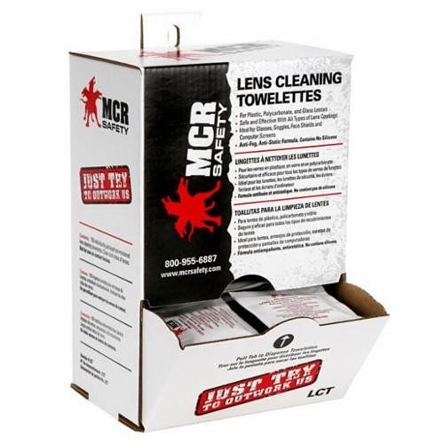 MCR Safety LCT Spec Saver Lens Cleaning Towelette, 100 Tissue, Cardboard, For Use With Eyewear Lens