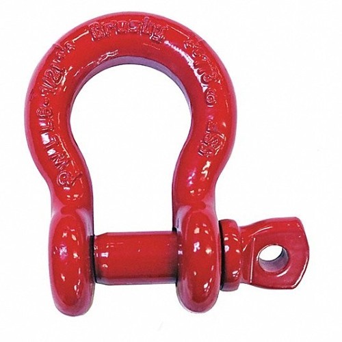 Crosby® 1018384 Anchor Shackle, 1000 lb, 1/4 in, 5/16 in Pin Dia, Screw Pin, Painted