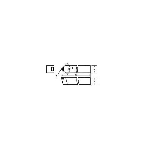 J & M Diamond Tool D6 Tool Bit, Diamond Tipped, 3/8 in Shank