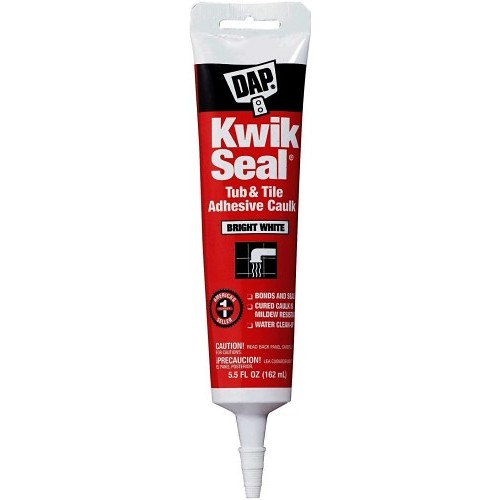 DAP® Kwik Seal® 18001 Adhesive Caulk, 5.5 fl-oz Tube, White, Acrylic Base