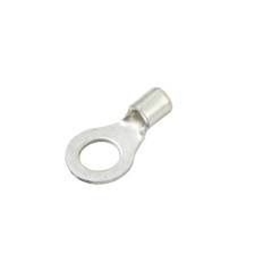 Ring Terminal, 4 AWG Conductor, Non-Insulated, Standard, 3/8 in Stud, Nickel Plated