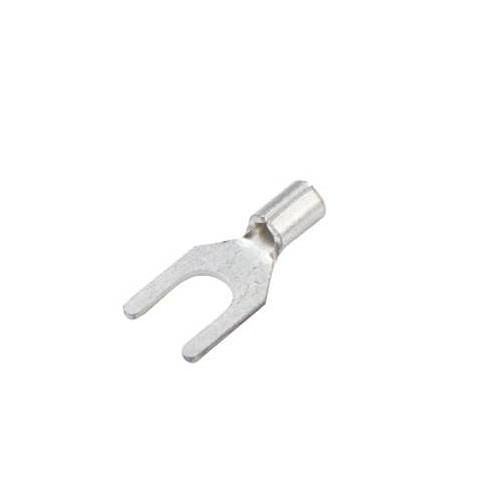 Spade Crimp Terminal, 22-18 AWG Conductor, Non-Insulated, #8 Stud