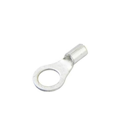 Ring Terminal, 4 AWG Conductor, Non-Insulated, Standard, 3/8 in Stud, Nickel Plated