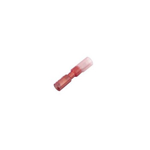 Bullet Crimp Terminals, 20 to 18 AWG Conductor, 0.156 in Diameter Bullet, Red