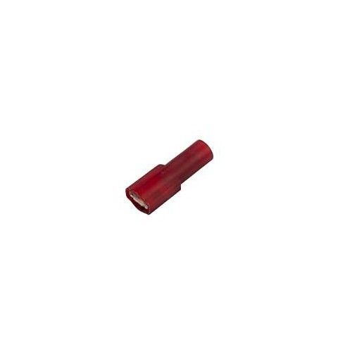 Female Crimp Terminal, 22 to 18 AWG Conductor, 0.032 x 0.250 in Tab, Red, Insulated: Vinyl Fully Insulated