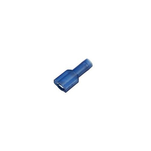 Female Crimp Terminal, 16 to 14 AWG Conductor, 0.020 x 0.187 in Tab, Blue, Insulated: Nylon Fully Insulated