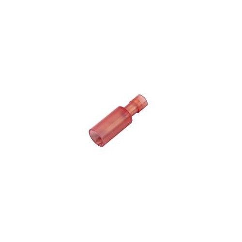 Bullet Crimp Terminals, 22 to 18 AWG Conductor, 0.156 in Diameter Bullet, Nylon, Red