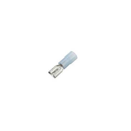 Female Crimp Terminal, 16 to 14 AWG Conductor, 0.032 x 0.250 in Tab, Blue, Insulated: Nylon Insulated