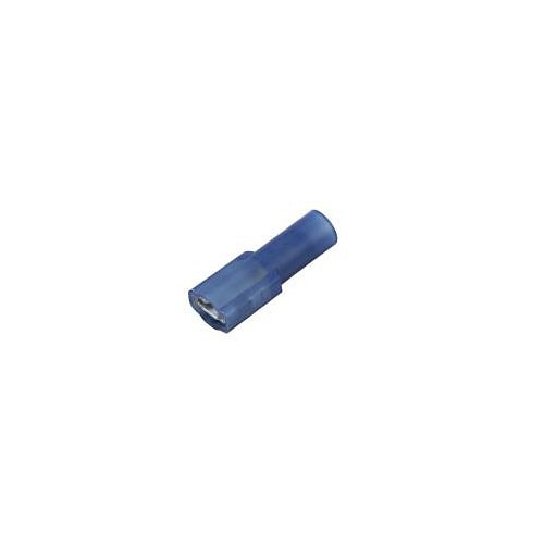 Female Crimp Terminal, 16 to 14 AWG Conductor, 0.020 x 0.187 in Tab, Blue, Insulated: Nylon Fully Insulated