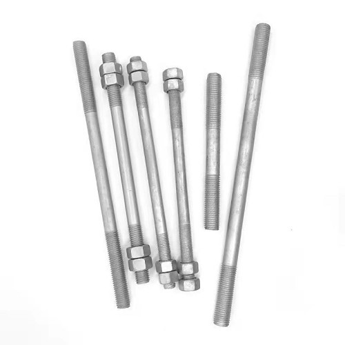 Anchor Bolts and Fasteners DES5G062C2600R500L250G Double End Stud, Measurement System: Imperial, Galvanized, Thread Size A: 5/8-11, Thread Size B: 5/8-11, 26 in Overall Length