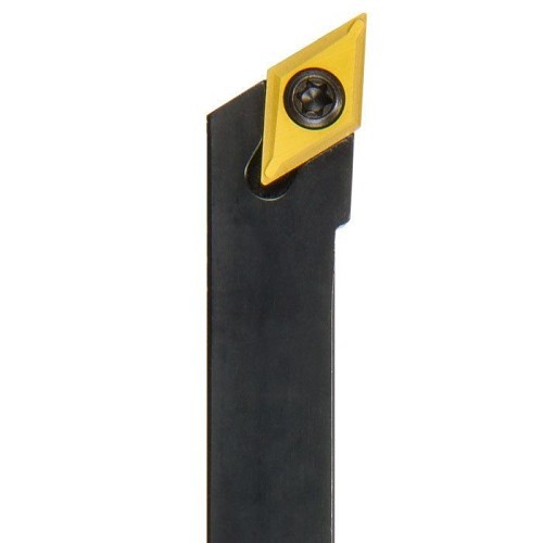 SDJCL08-3A Indexable Turning Insert Holder, DCMT Tool Holder, Right Hand Cutting, 1/2 in Shank, Square Shank, 3 deg Lead Angle, Negative Rake, 4 in Overall Length