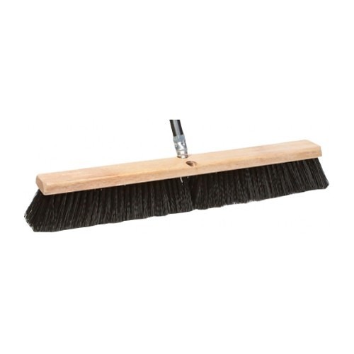 Push Broom, 60 in Overall Length, 3 in Trim Length, Black Bristle, Poly Bristle