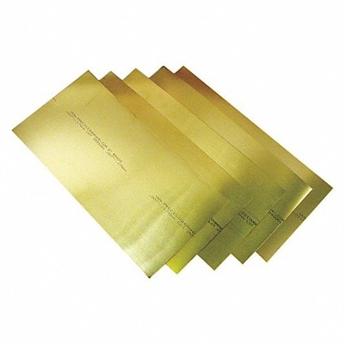 Brass Shim, 18 in Length, 6 in Width, 0.006 in Thickness