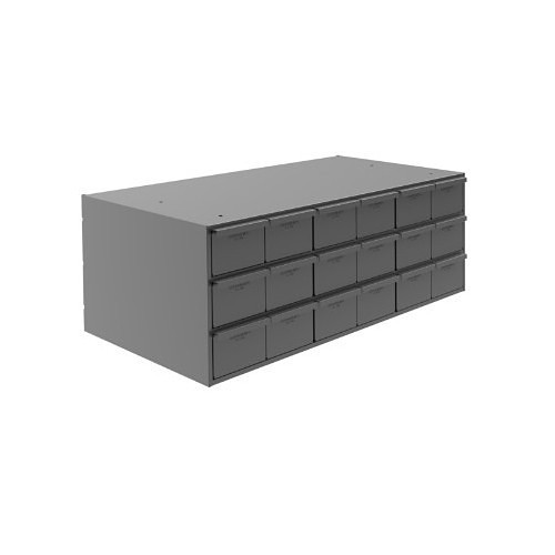 DURHAM MFG® 032-95 Drawer Cabinet, 17-3/4 in Overall Length, 33-13/16 in Overall Width, 12-13/16 in Overall Height, 18 Drawers