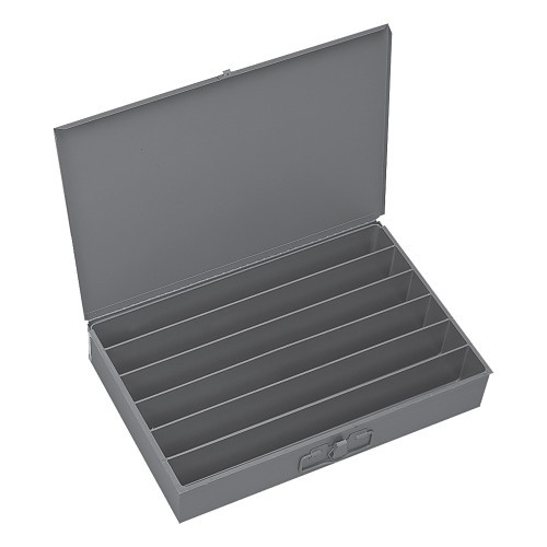 DURHAM MFG® 125 Compartment Box, 18 in Overall Width, 12 in Overall Depth, 6 Compartments, Gray