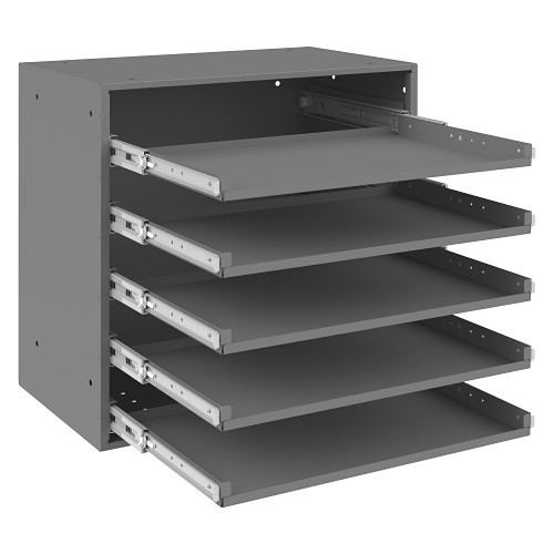 DURHAM MFG® 305B-95 Slide rack, 21 in Height, 20-1/2 in Width, 12-1/2 in Depth, Steel, Gray