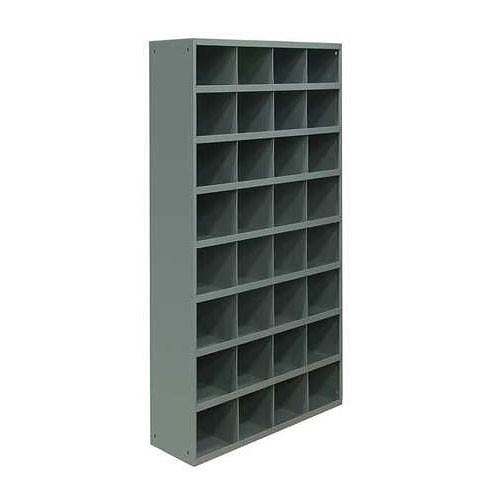 DURHAM MFG® 725-95 Pigeonhole Bin Unit, #8 Shelves, Prime Cold Rolled Steel, Gray