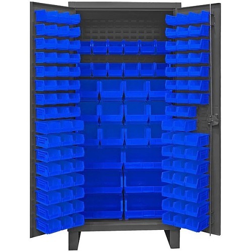 DURHAM MFG® HDC36-126-5295 Bin Cabinet, 126 Bins, Gray, 24 in Overall Length, 36 in Overall Width, 78 in Overall Height