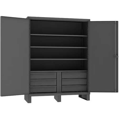 DURHAM MFG® HDCD246078-6B95 Storage Cabinet, 1650 lb Shelf, 400 lb Drawer, 78 in Height, 60 in Width, 24 in D, 6 Drawers