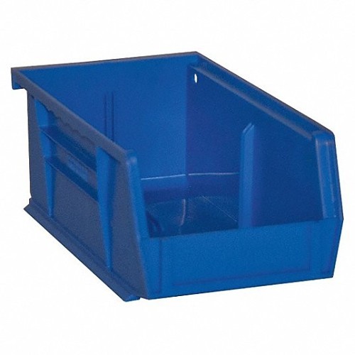 DURHAM MFG® PB30220-52 Hang and Stack Bin, 7 in Outside Length, 4 in Outside Width, 3 in Outside Height, 0.04 cu-ft, Blue