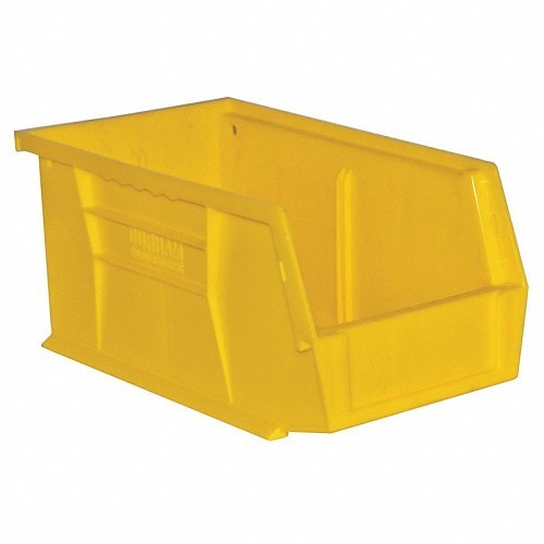 DURHAM MFG® PB30230-21 Hang & Stack Storage Bin, 11 in Outside Length, 6 in Outside Width, 5 in Outside Height, 0.12 cu-ft, Yellow