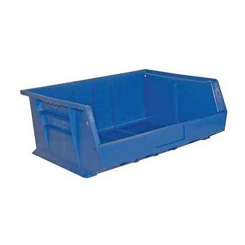 DURHAM MFG® PB30250-52 Hang & Stack Storage Bin, 15 in Outside Length, 16 in Outside Width, 7 in Outside Height, 0.85 cu-ft, Blue