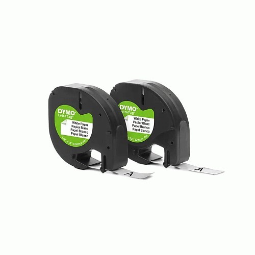 DYMO® 10697 Marking Tape, 13 ft Length, 1/2 in Width, Black/White