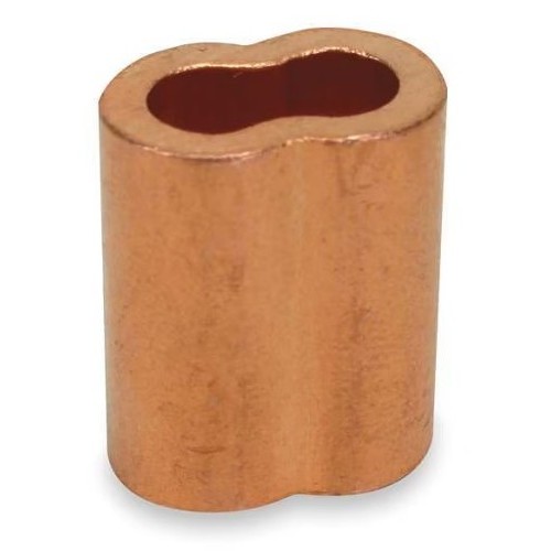 DAYTON® 1DLE4 Wire Rope Sleeve, 1/16 in Wire Rope Dia, Copper, Natural, For Use With: 1DMU9, 1DMV2